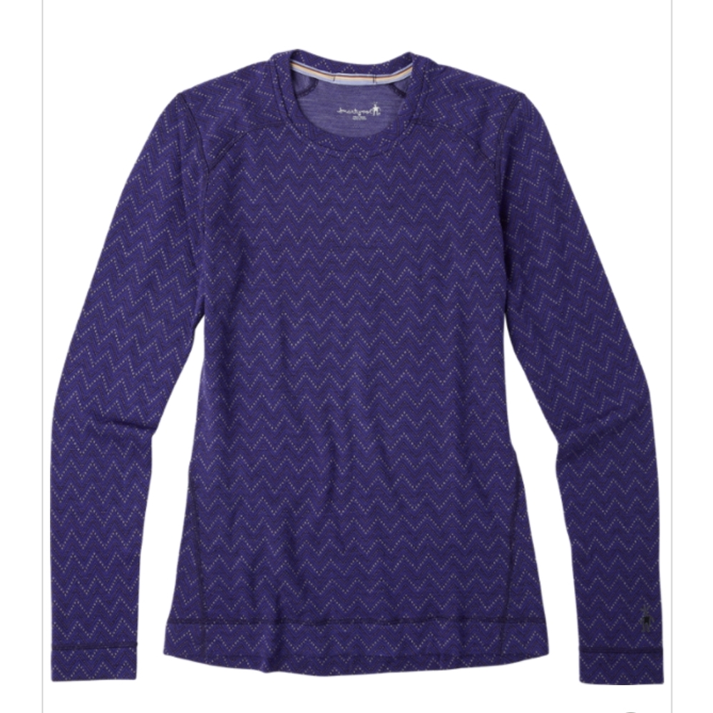 SMARTWOOL sz XL Base Layer Patterned NTS 250 Crew 100% Merino Wool Knit …